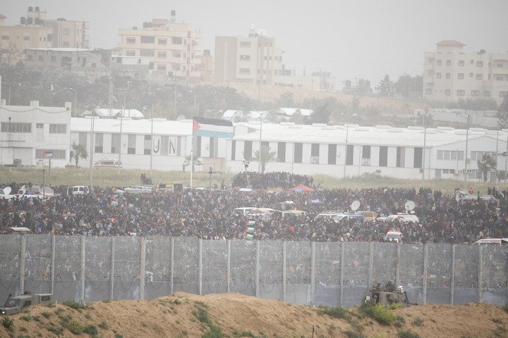 עשרות אלפי המפגינים בגבול עזה. 30 מרץ 2019 (אורן זיו)