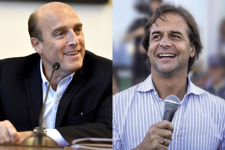 המתמודדים על נשיאות אורוגוואי, דניאל מרטינז (משמאל) ולואיס פואו (צילומים: Intendencia de Montevideo ו-David Puig)