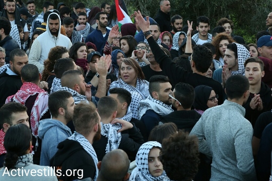 הפגנה בערערה בעקבות הריסות הבתים בקלנסווה ובאום אל-חיראן (קרן מנור / אקטיבסטילס)