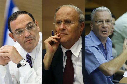 מימין" יצחק קדמן, זבולון אורלב, שי פירון (פלאש 90)