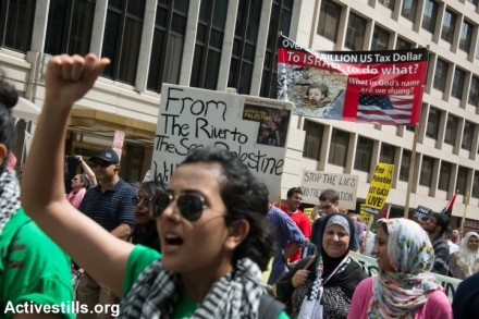 הפגנה נגד המתקפה של ישראל על עזה. וושינגטון, 2 באוגוסט 2014. (ריאן רודריק ביילר/אקטיבסטילס)