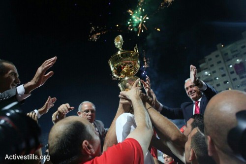 הגביע הפלסטיני הולך לקבוצת אל-אהלי חברון, גמר 2015 (אורן זיו / אקטיבסטילס)