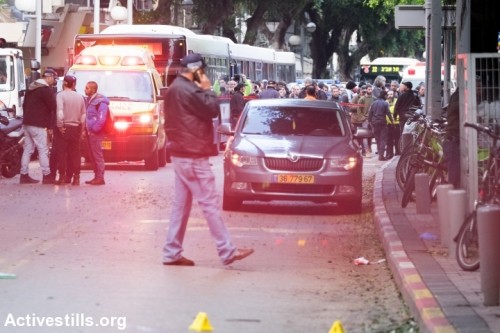 זירת הרצח הכפול ברחוב דיזנגוף, תל אביב (יותם רונן / אקטיבסטילס)