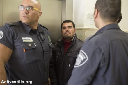נאסר נוואג'עה מובא לדיון הארכת מעצר בבית משפט השלום בירושלים (אורן זיו / אקטיבסטילס)