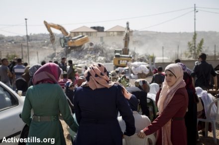 אם אין תוכנית מתאר, כל בניה היא לא חוקית ומועדת להריסה. הריסת בית, בית חנינא, מזרח ירושלים (אורן זיו / אקטיבסטילס)