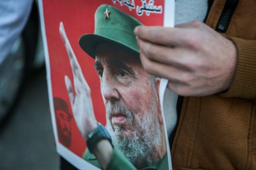 משמרת לזכר פידל קסטרו ברמאללה (STR / פלאש90)