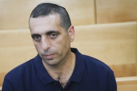 אל"מ אופק בוכריס בדיון בבית המשפט הצבאי ביפו, ספטמבר 2016. (פלאש90)
