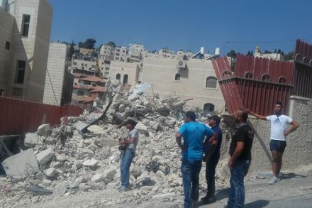 הריסות הבית הבוקר בשכונת ראס אל עמוד במזרח ירושלים. 13.09.2017 (צילום: קבוצת פרי ג'רוזלם)
