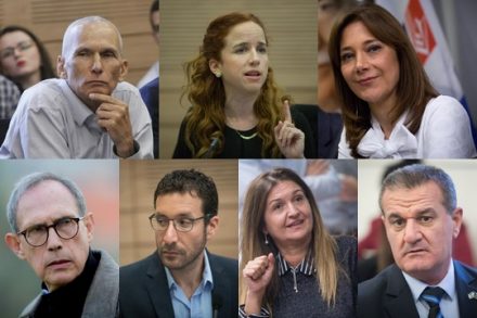 שבעה חברי הכנסת של העבודה שהצביעו בעד הצעת חוק של ישראל ביתנו שמקדמת אפליה של ערבים וחרדים בקבלה למקומות עבודה. למעלה (מימין): רויטל סויד, סתיו שפיר, עמר בר-לב. למטה (מימין): סאלח סעד, לאה פדידה, איציק שמולי, נחמן שי (צילומים: מרים אלסטר, משה שי, יונתן זינדל / פלאש 90)