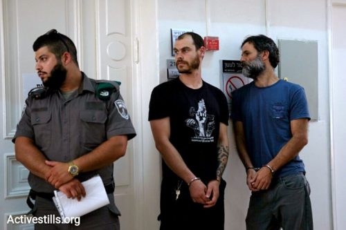 יונתן פולק, במרכז, בעת מעצר קודם שלו (אקטיבסטילס)